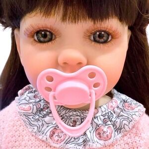 22" Reborn Toddler Girl Doll Lifelike Weighted Silicone Vinyl Brunette Princess